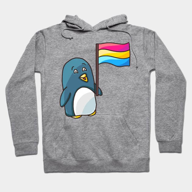 Pan Pride Flag Penguin Hoodie by nonbeenarydesigns